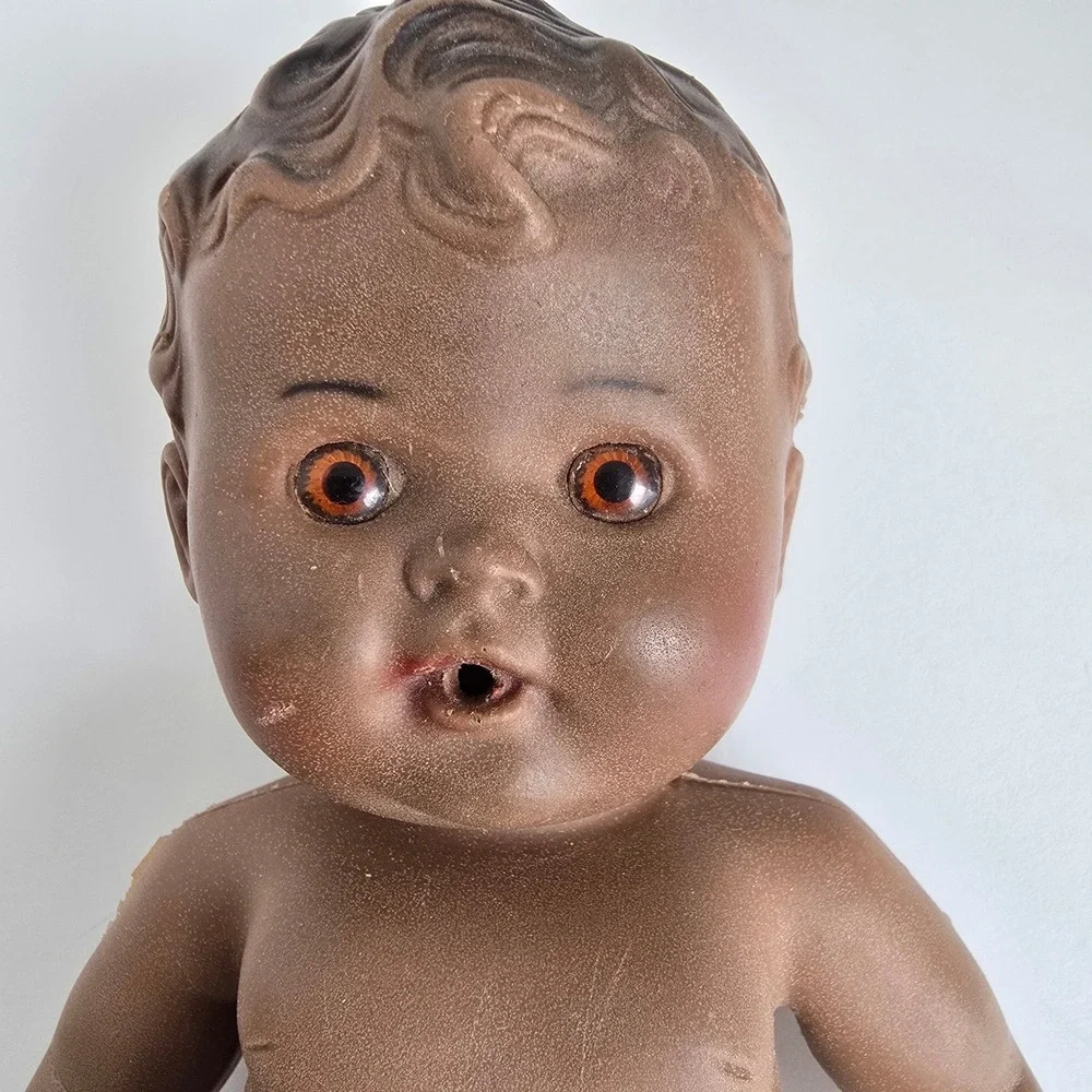 Sun Rubber Co Tod-L-Dee Baby Doll Vintage Brown 10in 1950s Kitsch Toy 49A